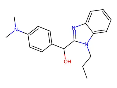 [4-(dimethylamino)phenyl](1-propyl-1H-benzimidazol-2-yl)methanol structure