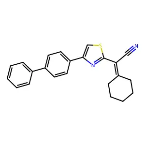 2-Cyclohexylidene-2-[4-(4-phenylphenyl)-1,3-thiazol-2-yl]acetonitrile structure