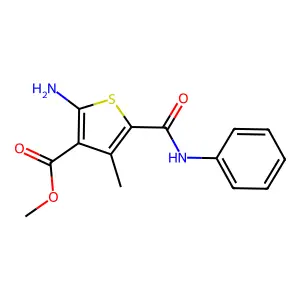 Methyl 2-amino-5-(anilinocarbonyl)-4-methylthiophene-3-carboxylate structure