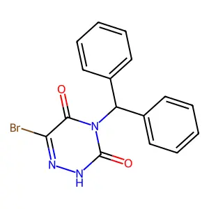 4-benzhydryl-6-bromo-2H-1,2,4-triazine-3,5-dione structure