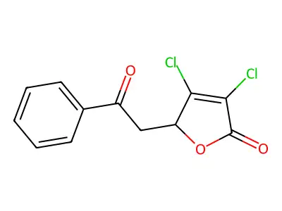2(5H)-Furanone, 3,4-dichloro-5-(2-oxo-2-phenylethyl)- structure