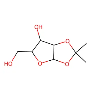 1,2-O-isopropylidene-alpha-D-xylofuranose structure