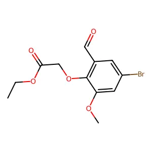 Ethyl 2-(4-bromo-2-formyl-6-methoxyphenoxy)acetate structure