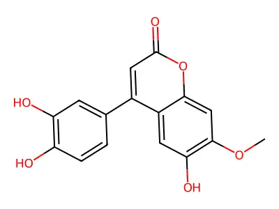 2H-1-Benzopyran-2-one, 4-(3,4-dihydroxyphenyl)-6-hydroxy-7-methoxy- structure