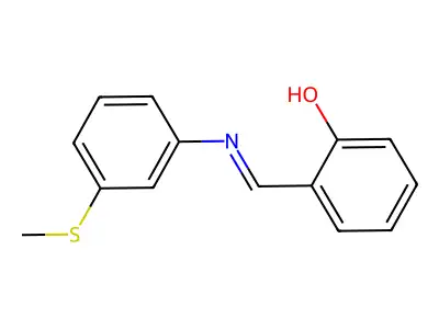 2-((E)-{[3-(methylthio)phenyl]imino}methyl)phenol structure