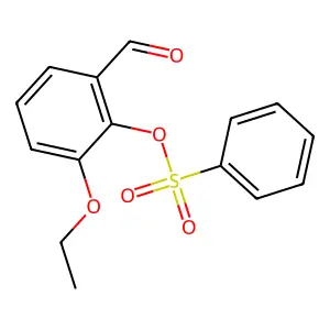 (2-Ethoxy-6-formylphenyl) benzenesulfonate structure