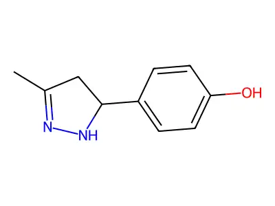 4-(3-methyl-4,5-dihydro-1H-pyrazol-5-yl)phenol structure