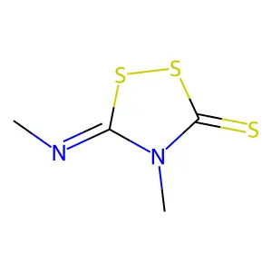 (5Z)-4-methyl-5-(methylimino)-1,2,4-dithiazolidine-3-thione structure