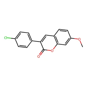 3-(4-chlorophenyl)-7-methoxy-2H-chromen-2-one structure