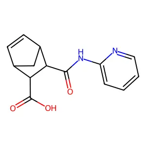 2-(Pyridin-2-ylcarbamoyl)bicyclo[2.2.1]hept-5-ene-3-carboxylic acid structure