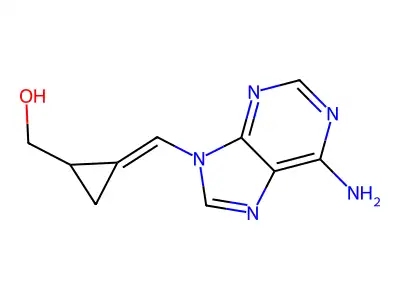 [2-[(6-Aminopurin-9-yl)methylidene]cyclopropyl]methanol structure