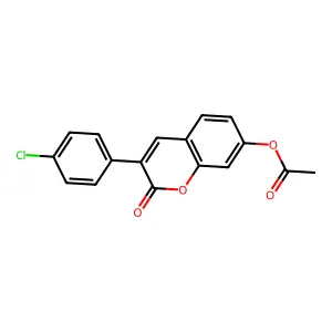 3-(4-Chlorophenyl)-2-oxochromen-7-yl acetate structure