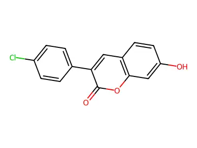 3-(4-Chlorophenyl)-7-hydroxy-2H-1-benzopyran-2-one structure