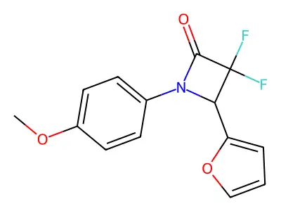3,3-Difluoro-4-(furan-2-yl)-1-(4-methoxyphenyl)azetidin-2-one structure