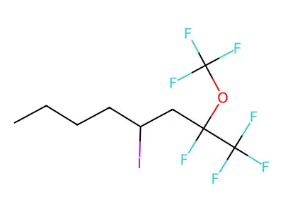 4-Iodo-1,1,1,2-tetrafluoro-2-(trifluoromethoxy)octane structure