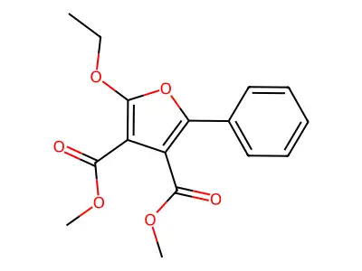 Dimethyl 2-ethoxy-5-phenyl-furan-3,4-dicarboxylate structure