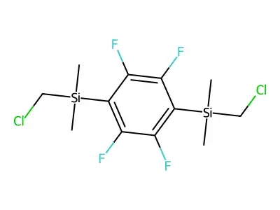 1,4-Bis[(chloromethyl)dimethylsilyl]-2,3,5,6-tetrafluorobenzene structure