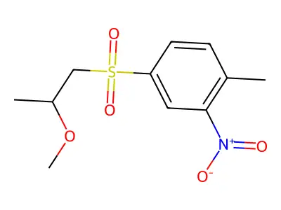 2-Methoxypropyl 4-methyl-3-nitrophenyl sulfone structure