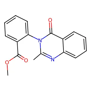 Benzoic acid, o-(2-methyl-3-(4(3H)-quinazolinonyl)), methyl ester structure