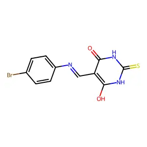 5-(((4-bromophenyl)amino)methylene)-2-thioxodihydropyrimidine-4,6(1H,5H)-dione structure