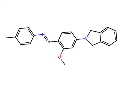 2-{3-methoxy-4-[(E)-(4-methylphenyl)diazenyl]phenyl}isoindoline structure
