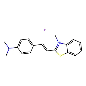 2-{2-[4-(Dimethylamino)phenyl]ethenyl}-3-methyl-1,3-benzothiazol-3-ium iodide structure