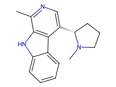 1-Methyl-4-((2S)-1-methyl-2-pyrrolidinyl)-9H-pyrido(3,4-b)indole structure