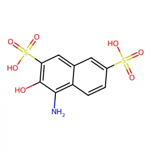 1-Amino-2-naphthol-3,6-disulfonic acid structure