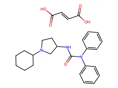 But-2-enedioic acid;3-(1-cyclohexylpyrrolidin-3-yl)-1,1-diphenylurea structure