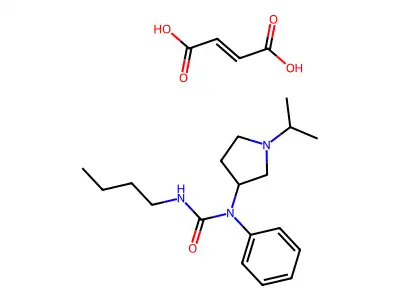 But-2-enedioic acid;3-butyl-1-phenyl-1-(1-propan-2-ylpyrrolidin-3-yl)urea structure