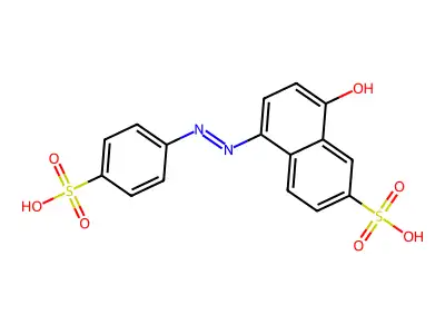 8-Hydroxy-5-((4-sulfophenyl)diazenyl)naphthalene-2-sulfonic acid structure