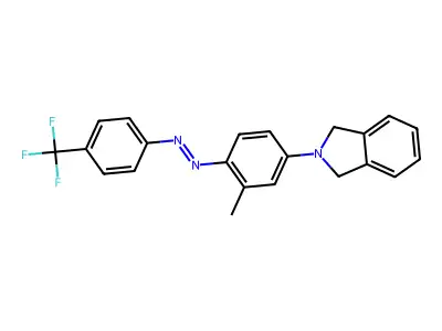 2-(3-methyl-4-{(E)-[4-(trifluoromethyl)phenyl]diazenyl}phenyl)isoindoline structure