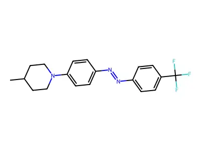 4-methyl-1-(4-{(E)-[4-(trifluoromethyl)phenyl]diazenyl}phenyl)piperidine structure