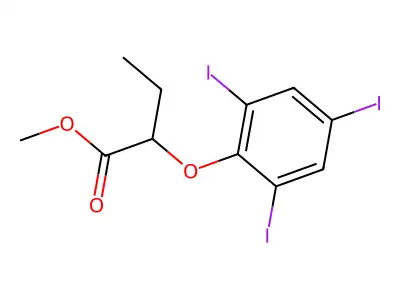 Methyl 2-(2,4,6-triiodophenoxy)butanoate structure