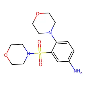 [4-Morpholin-4-yl-3-(morpholin-4-ylsulfonyl)phenyl]amine structure