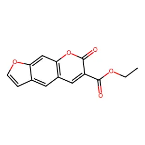 Ethyl 7-oxo-7H-furo(3,2-g)(1)benzopyran-6-carboxylate structure