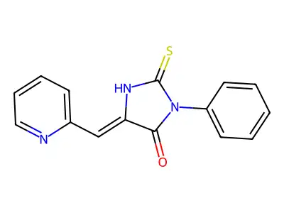 4-Imidazolidinone, 3-phenyl-5-(2-pyridinylmethylene)-2-thioxo-, (Z)- structure