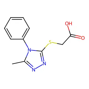 [(5-methyl-4-phenyl-4H-1,2,4-triazol-3-yl)thio]acetic acid structure