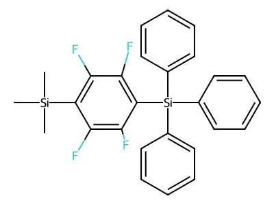 Trimethyl(2,3,5,6-tetrafluoro-4-(triphenylsilyl)phenyl)silane structure