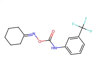 Cyclohexanone oxime 3-trifluoromethylcarbanilate structure