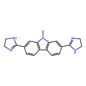 9H-Carbazole, 2,7-bis(4,5-dihydro-1H-imidazol-2-yl)-9-methyl- structure