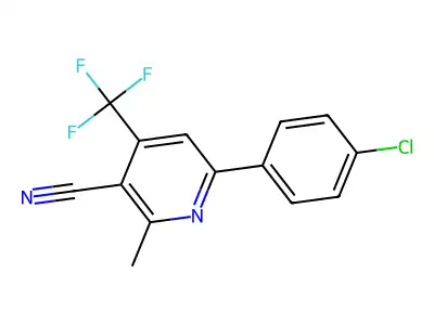 6-(4-Chlorophenyl)-2-methyl-4-(trifluoromethyl)pyridine-3-carbonitrile structure