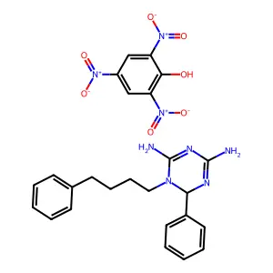 2-phenyl-1-(4-phenylbutyl)-2H-1,3,5-triazine-4,6-diamine;2,4,6-trinitrophenol structure