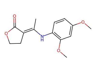 (3E)-3-[1-(2,4-dimethoxyanilino)ethylidene]oxolan-2-one structure