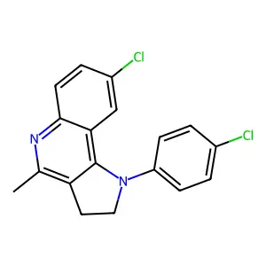 8-chloro-1-(4-chlorophenyl)-4-methyl-2,3-dihydro-1H-pyrrolo[3,2-c]quinoline structure