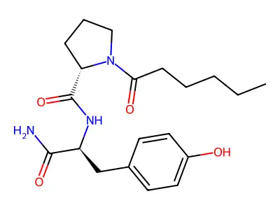 L-Tyrosinamide, 1-(1-oxohexyl)-L-prolyl- structure