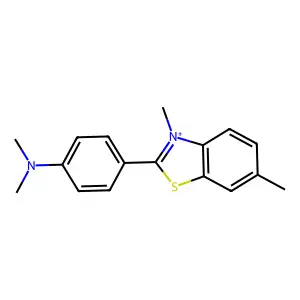 2-(4-(Dimethylamino)phenyl)-3,6-dimethyl-1,3-benzothiazol-3-ium structure