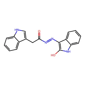 Indole-3-acetic acid, (2-oxo-3-indolinylidene)hydrazide structure
