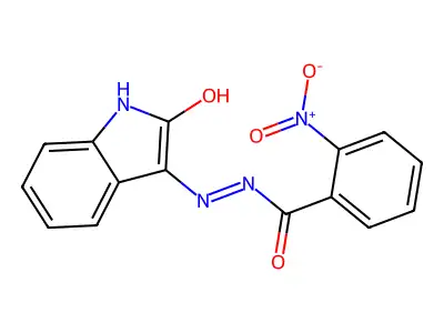 2-nitro-N'-(2-oxoindol-3-yl)benzohydrazide structure