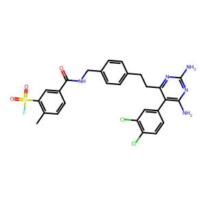5-[[4-[2-[2,6-diamino-5-(3,4-dichlorophenyl)pyrimidin-4-yl]e structure